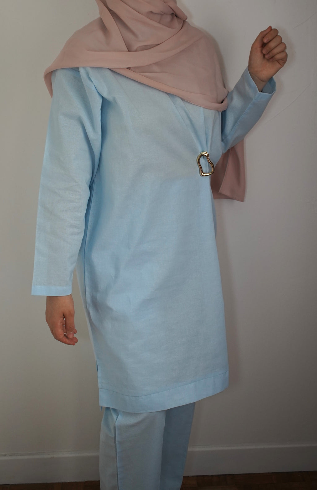 Ensemble oversize bleu