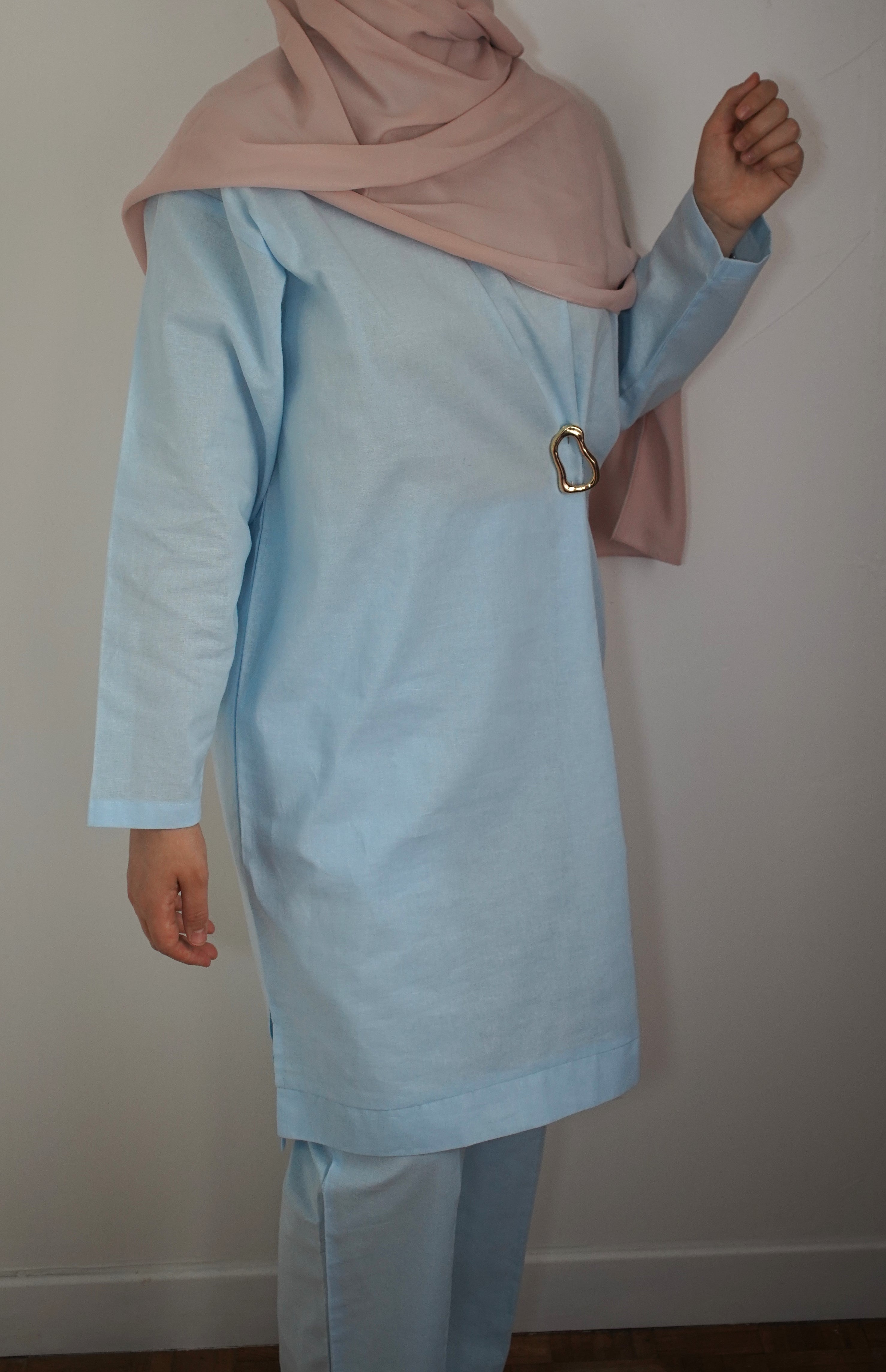 Ensemble oversize bleu