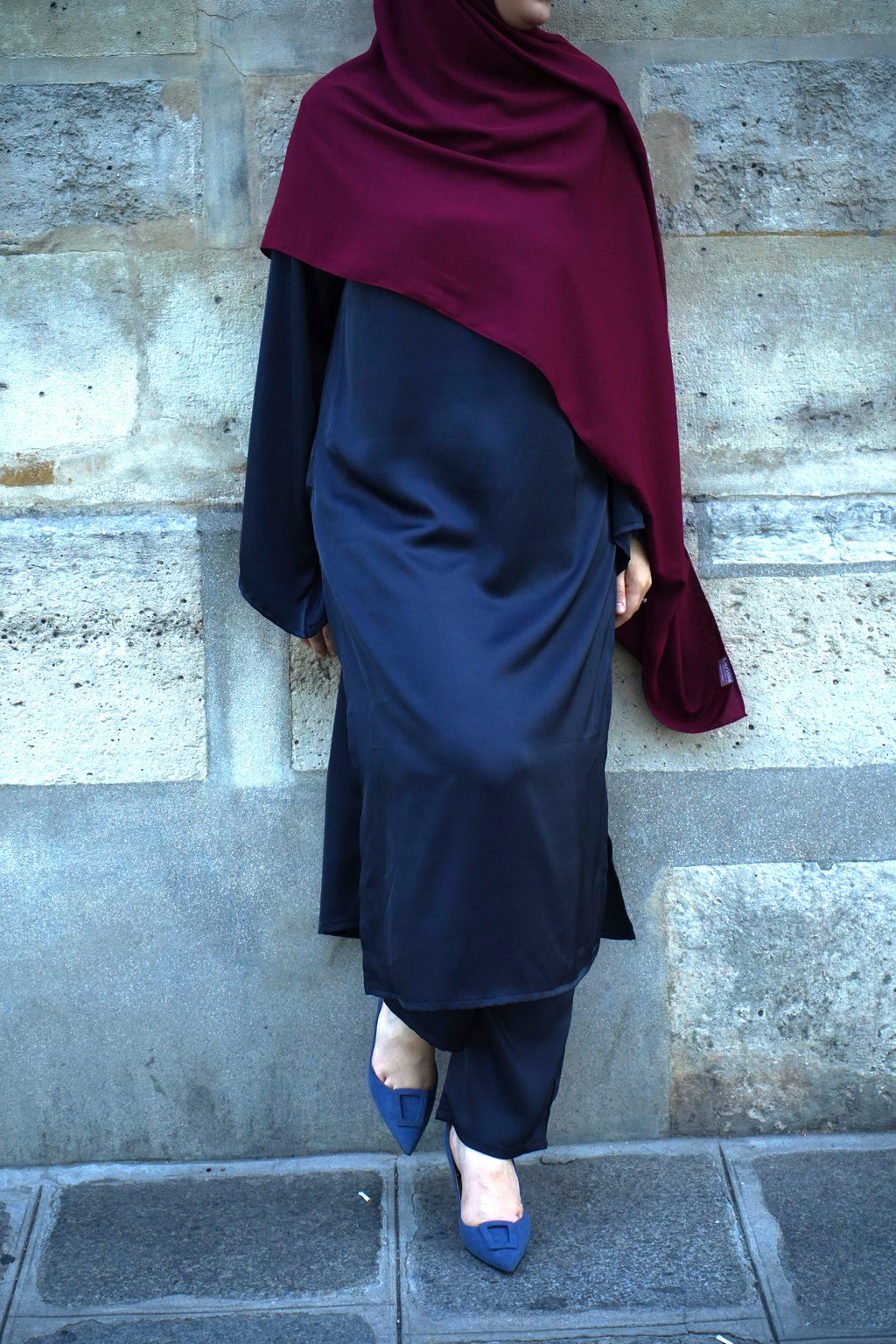 Ensemble Satiné bleu marine