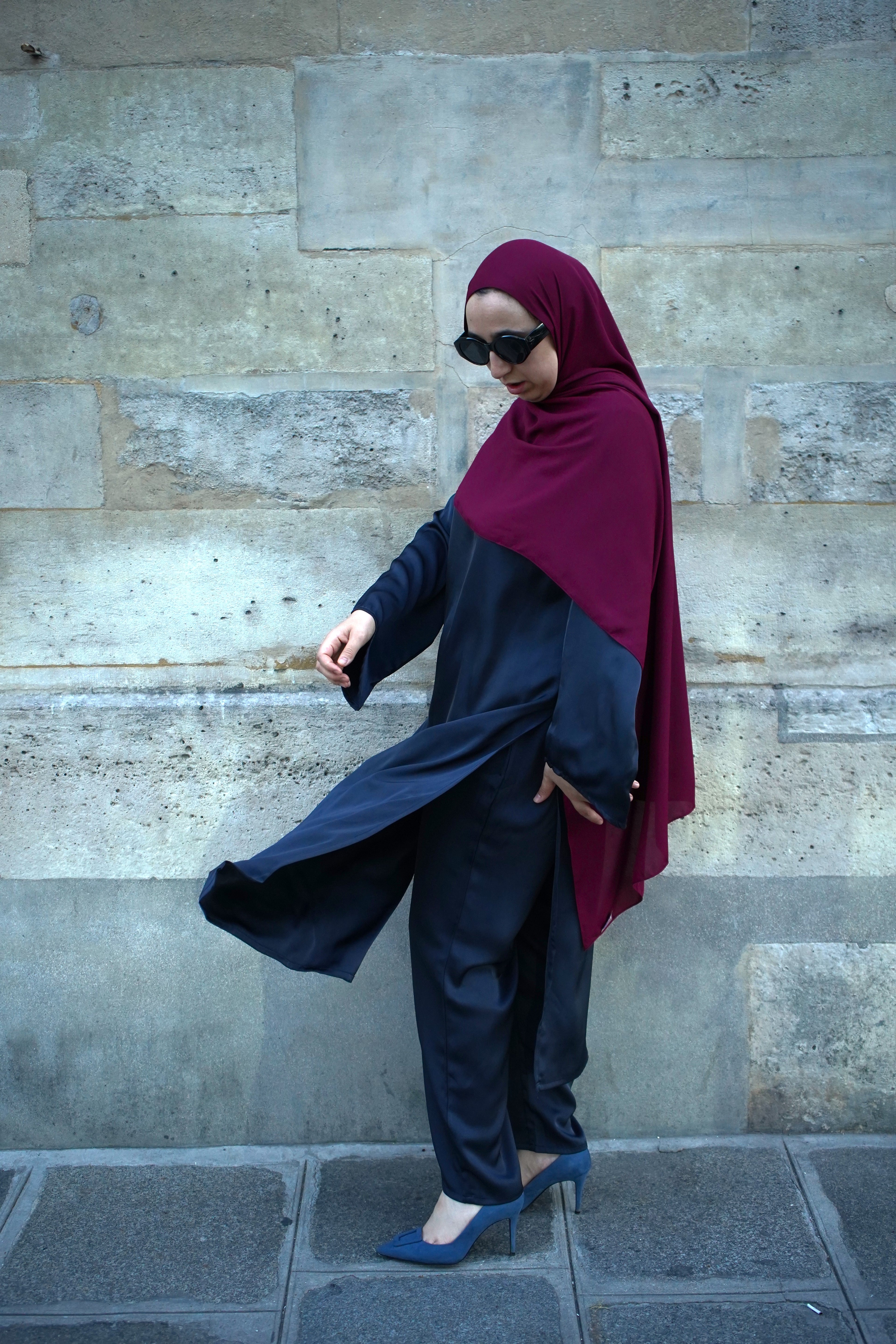 Ensemble Satiné bleu marine