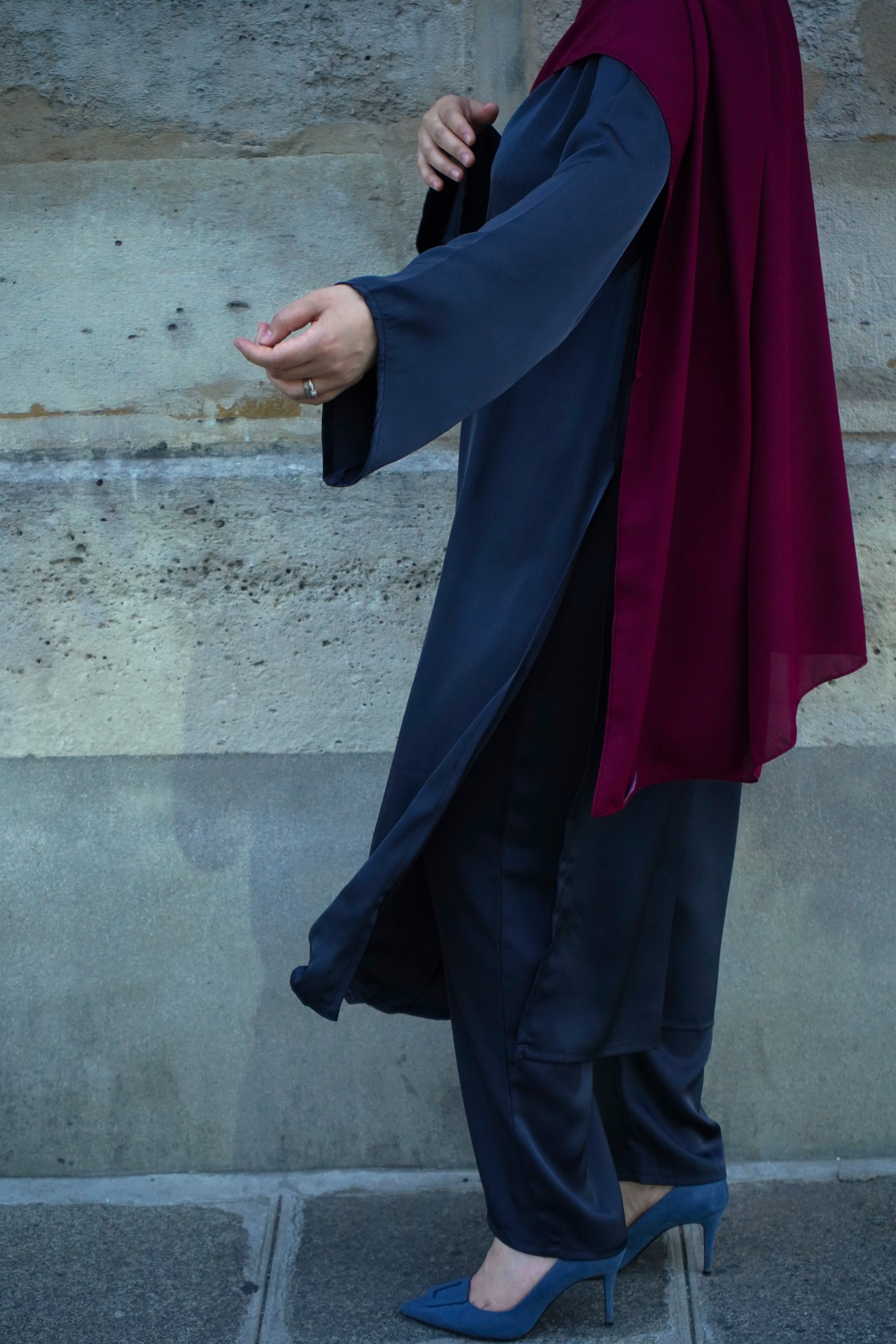 Ensemble Satiné bleu marine